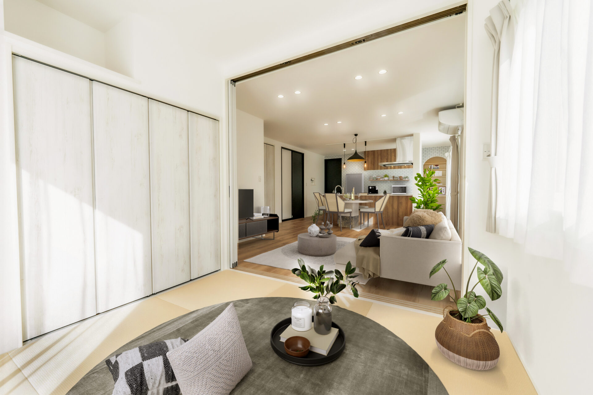 和の趣が楽しめるつながりの和室