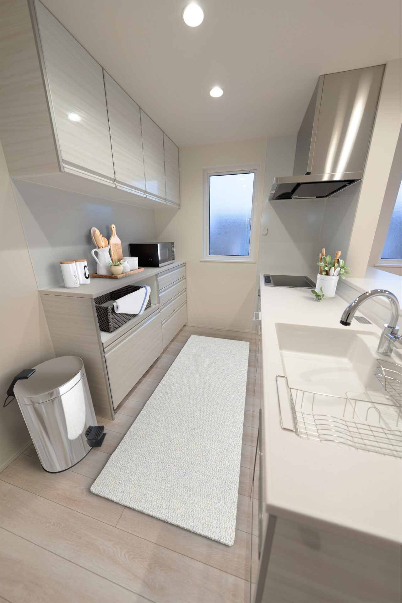 白を基調に機能性と美しさが際立つ使いやすいキッチン