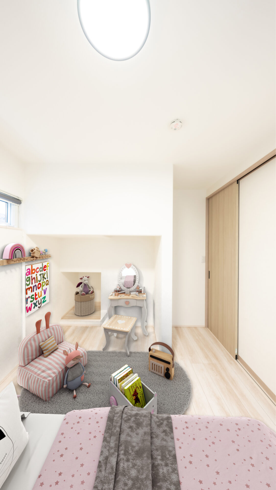 限られたスペースをを最大限に活用した子供部屋