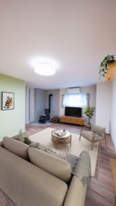 日常に寄り添うデザインと素材感が魅力の、丁寧に暮らせるリビング