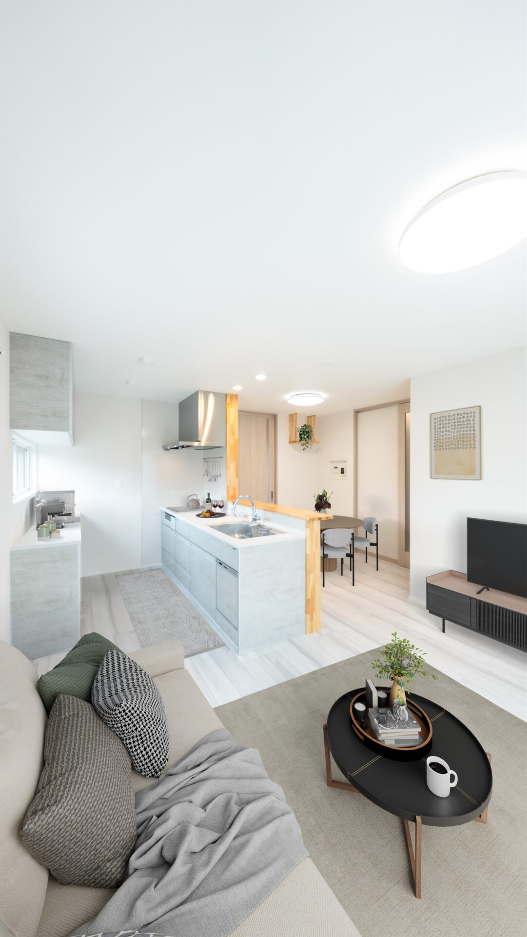 開放感あふれるリビングダイニング