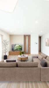 柔らかな光に包まれる上品で落ち着きあるリビング