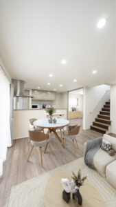 光をたっぷり取り込む明るいダイニング・キッチン